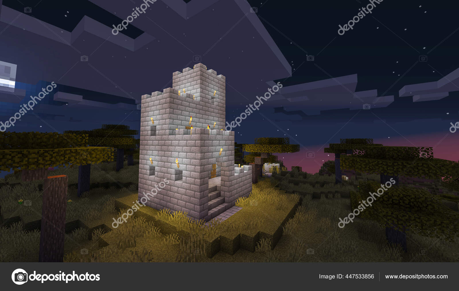 Minecraft Game February 2021 Sample Simply Stone Medieval Castle Minecraft  – Stock Editorial Photo © Yuriy_Vlasenko #447533624