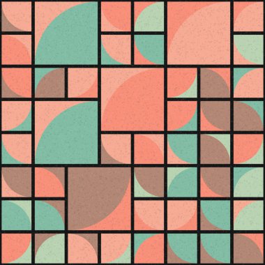 Soyut mozaik geometrik desen üretken hesaplama sanatı çizimi