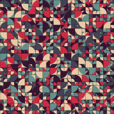 Soyut mozaik geometrik desen üretken hesaplama sanatı çizimi