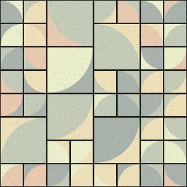 Soyut mozaik geometrik desen üretken hesaplama sanatı çizimi