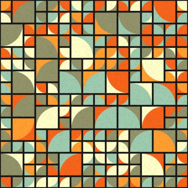 Soyut mozaik geometrik desen üretken hesaplama sanatı çizimi