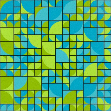 Soyut mozaik geometrik desen üretken hesaplama sanatı çizimi