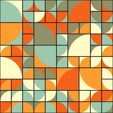 Soyut mozaik geometrik desen üretken hesaplama sanatı çizimi