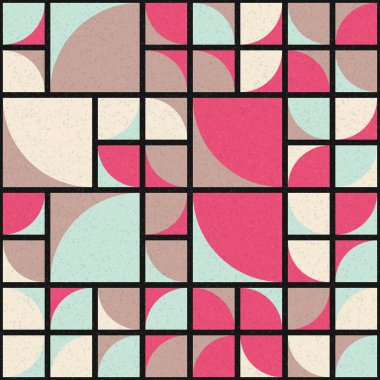 Soyut mozaik geometrik desen üretken hesaplama sanatı çizimi