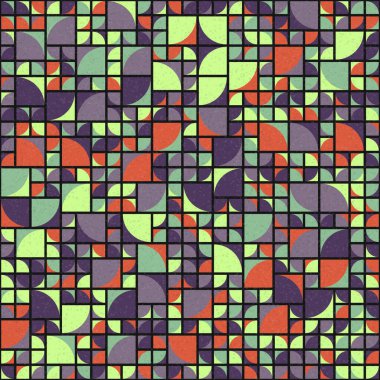 Soyut mozaik geometrik desen üretken hesaplama sanatı çizimi