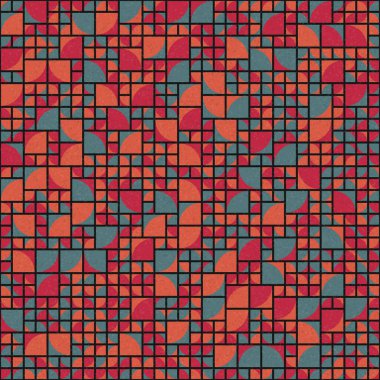 Soyut mozaik geometrik desen üretken hesaplama sanatı çizimi