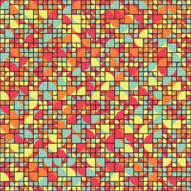 Soyut mozaik geometrik desen üretken hesaplama sanatı çizimi