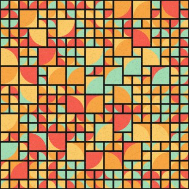 Soyut mozaik geometrik desen üretken hesaplama sanatı çizimi
