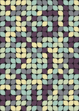 Soyut Geometrik Desen üretken hesaplama sanatı çizimi 