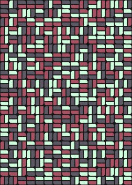 Soyut Geometrik Desen üretken hesaplama sanatı çizimi 