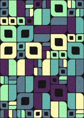 Soyut Geometrik Desen üretken hesaplama sanatı çizimi