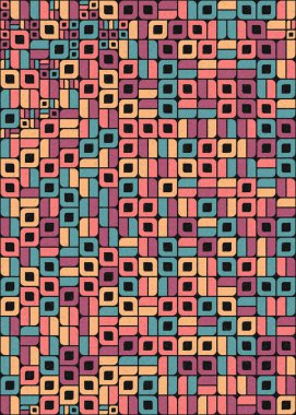 Soyut Geometrik Desen üretken hesaplama sanatı çizimi
