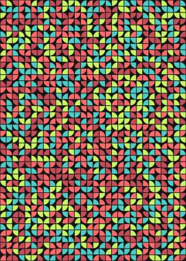 Soyut Geometrik Desen üretken hesaplama sanatı çizimi