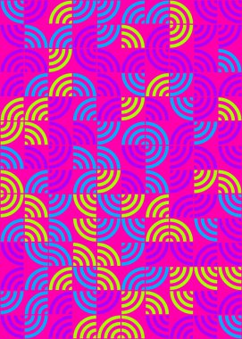 Soyut Geometrik Desen üretken hesaplama sanatı çizimi