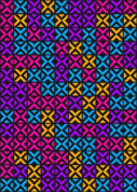 Soyut Geometrik Desen üretken hesaplama sanatı çizimi