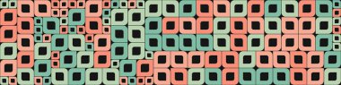 Soyut renk geometrik mozaik desen, üretken hesaplama sanatı çizimi, yapboz rengi parçalarının taklidi