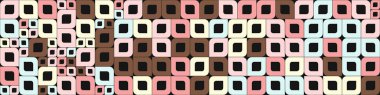 Soyut renk geometrik mozaik desen, üretken hesaplama sanatı çizimi, yapboz rengi parçalarının taklidi