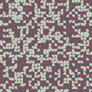 Soyut renk geometrik mozaik desen üretken hesaplama sanatı çizimi, yapboz rengi parçalarının taklidi