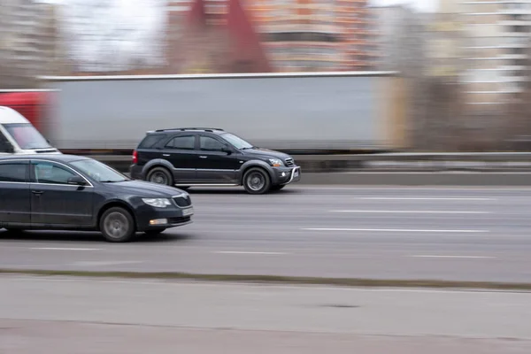 Ukrajina Kyjev Březen 2021 Black Kia Sorento Auto Pohybující Ulici — Stock fotografie