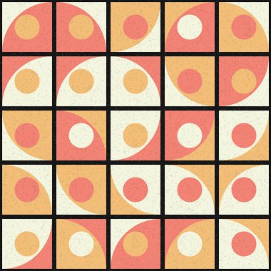 Soyut renk geometrik mozaik desen üretken hesaplama sanatı çizimi, fayans rengi parçalarının taklidi