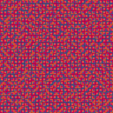 Soyut renk geometrik mozaik desen üretken hesaplama sanatı çizimi, fayans rengi parçalarının taklidi