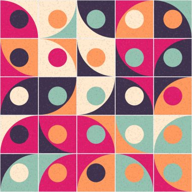 Soyut renk geometrik mozaik desen üretken hesaplama sanatı çizimi, fayans rengi parçalarının taklidi