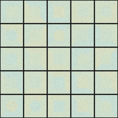 Soyut renk geometrik mozaik desen üretken hesaplama sanatı çizimi, fayans rengi parçalarının taklidi