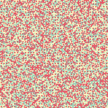 Soyut renk geometrik mozaik desen üretken hesaplama sanatı çizimi, fayans rengi parçalarının taklidi