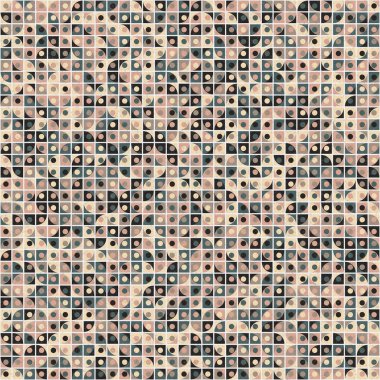 Soyut renk geometrik mozaik desen üretken hesaplama sanatı çizimi, fayans rengi parçalarının taklidi