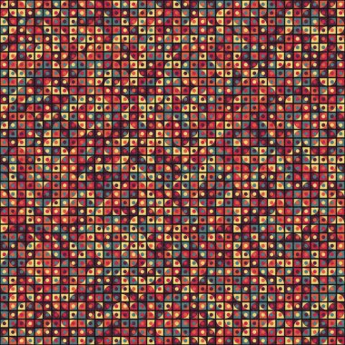 Soyut renk geometrik mozaik desen üretken hesaplama sanatı çizimi, fayans rengi parçalarının taklidi