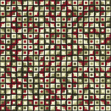 Soyut renk geometrik mozaik desen üretken hesaplama sanatı çizimi, fayans rengi parçalarının taklidi