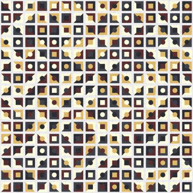 Soyut renk geometrik mozaik desen üretken hesaplama sanatı çizimi, fayans rengi parçalarının taklidi