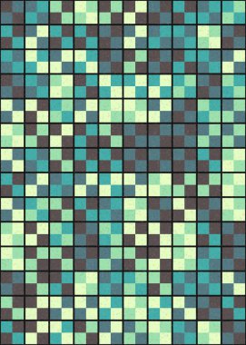 Soyut Geometrik mozaik üretken sanat çizimi