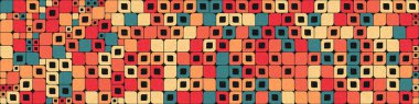 Soyut renk geometrik mozaik desen üretken hesaplama sanatı çizimi, fayans rengi parçalarının taklidi