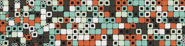 Soyut renk geometrik mozaik desen üretken hesaplama sanatı çizimi, yapboz rengi parçalarının taklidi
