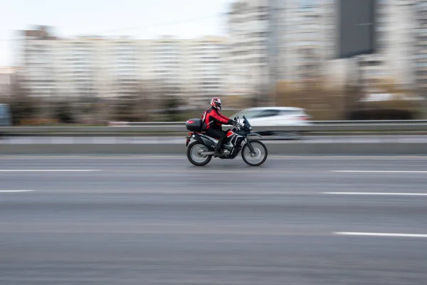 Україна Київ Квітня 2021 Мотоцикл Вулиці Редакція — стокове фото