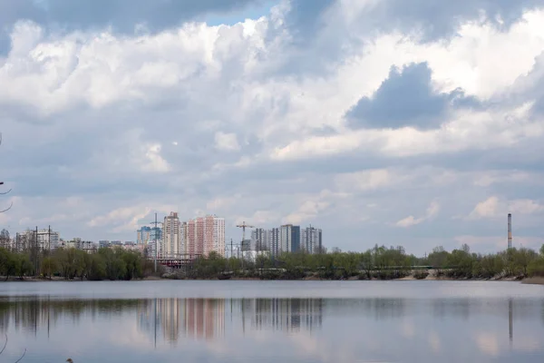 Ucraina Kiev Aprile 2021 Eco Park Osokorky Vista Sul Paesaggio — Foto Stock