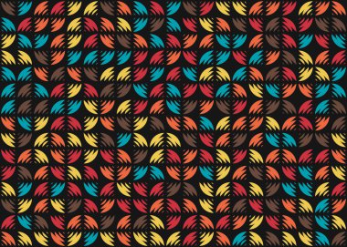 Soyut geometrik desen üretken hesaplama sanatı illüstrasyonu, fayans renk parçalarının taklidi