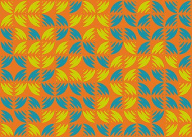 Soyut geometrik desen üretken hesaplama sanatı illüstrasyonu, fayans renk parçalarının taklidi