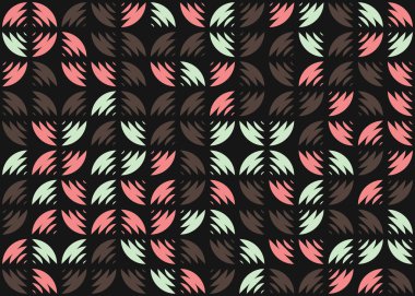 Soyut geometrik desen üretken hesaplama sanatı illüstrasyonu, fayans renk parçalarının taklidi