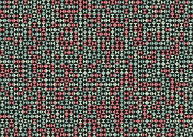 Soyut geometrik desen üretken hesaplama sanatı illüstrasyonu, fayans renk parçalarının taklidi