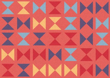 Soyut geometrik desen üretken hesaplama sanatı illüstrasyonu, fayans renk parçalarının taklidi