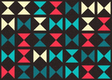 Soyut geometrik desen üretken hesaplama sanatı illüstrasyonu, fayans renk parçalarının taklidi