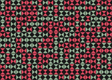 Soyut geometrik desen üretken hesaplama sanatı illüstrasyonu, fayans renk parçalarının taklidi