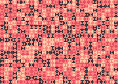 Soyut geometrik desen üretken hesaplama sanatı illüstrasyonu, fayans renk parçalarının taklidi