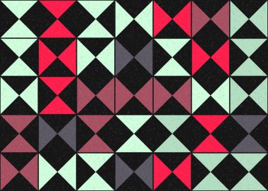 Soyut geometrik desen üretken hesaplama sanatı illüstrasyonu, fayans renk parçalarının taklidi