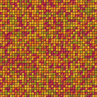 Soyut geometrik desen üretken hesaplama sanatı illüstrasyonu, fayans renk parçalarının taklidi