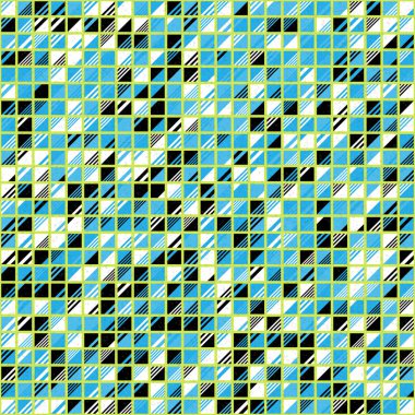 Soyut geometrik desen üretken hesaplama sanatı illüstrasyonu, fayans renk parçalarının taklidi