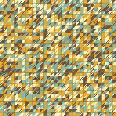 Soyut geometrik desen üretken hesaplama sanatı illüstrasyonu, fayans renk parçalarının taklidi