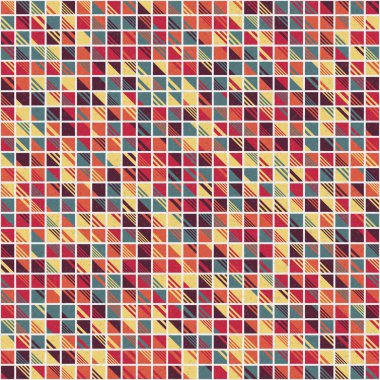 Soyut geometrik desen üretken hesaplama sanatı illüstrasyonu, fayans renk parçalarının taklidi